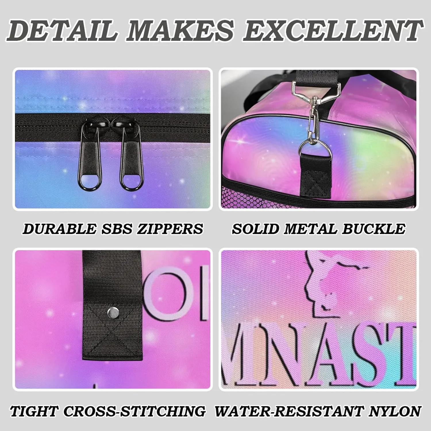 Custom Gymnastics Duffel Bag Personalized Name Dance Ballet Bags Waterproof