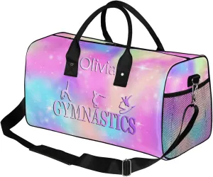 Custom Gymnastics Duffel Bag Personalized Name Dance Ballet Bags Waterproof
