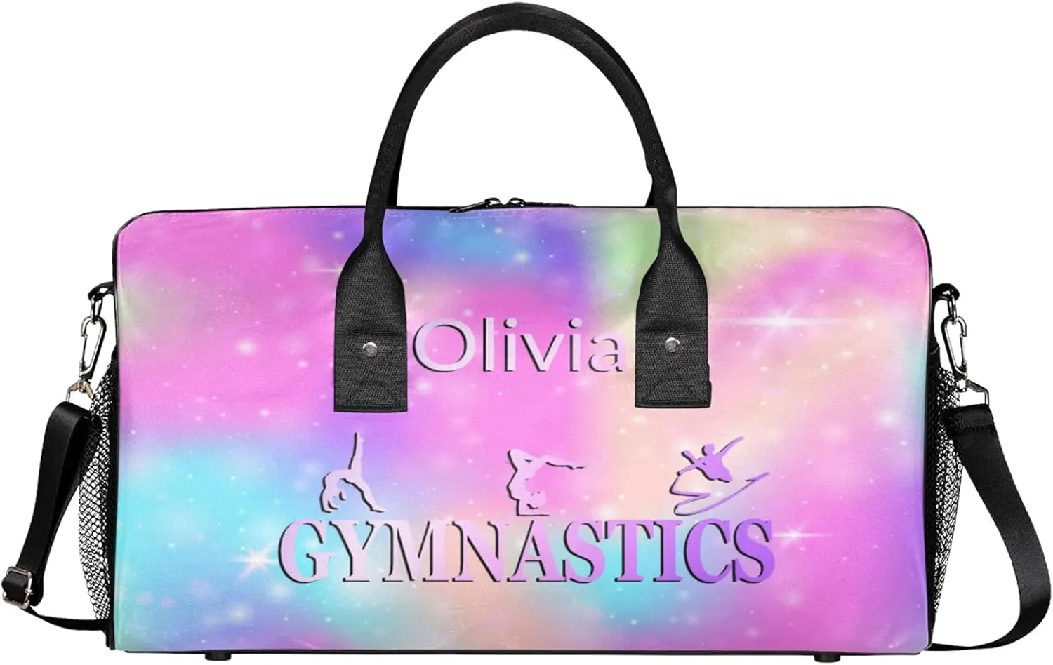 Custom Gymnastics Duffel Bag Personalized Name Dance Ballet Bags Waterproof