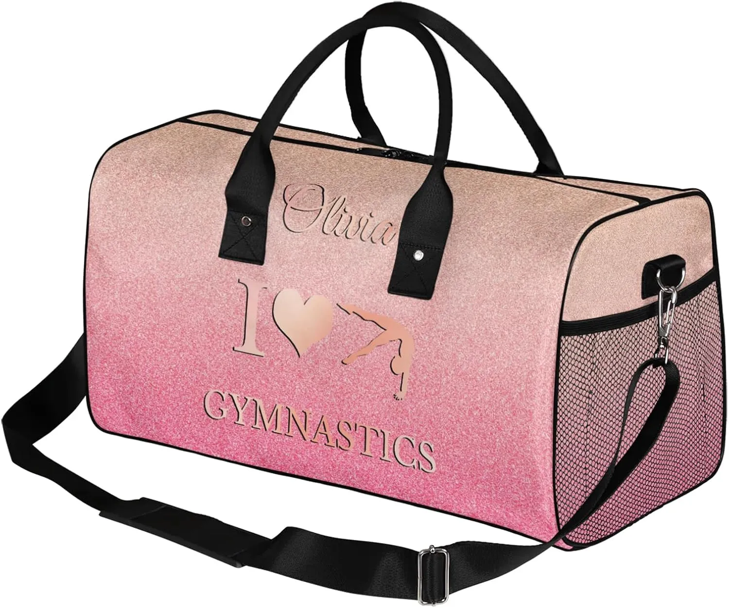 Custom Gymnastics Duffel Bag Personalized Name Dance Ballet Bags Waterproof
