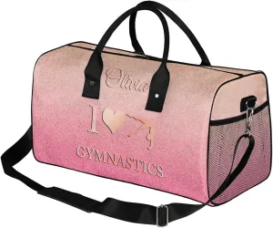 Custom Gymnastics Duffel Bag Personalized Name Dance Ballet Bags Waterproof