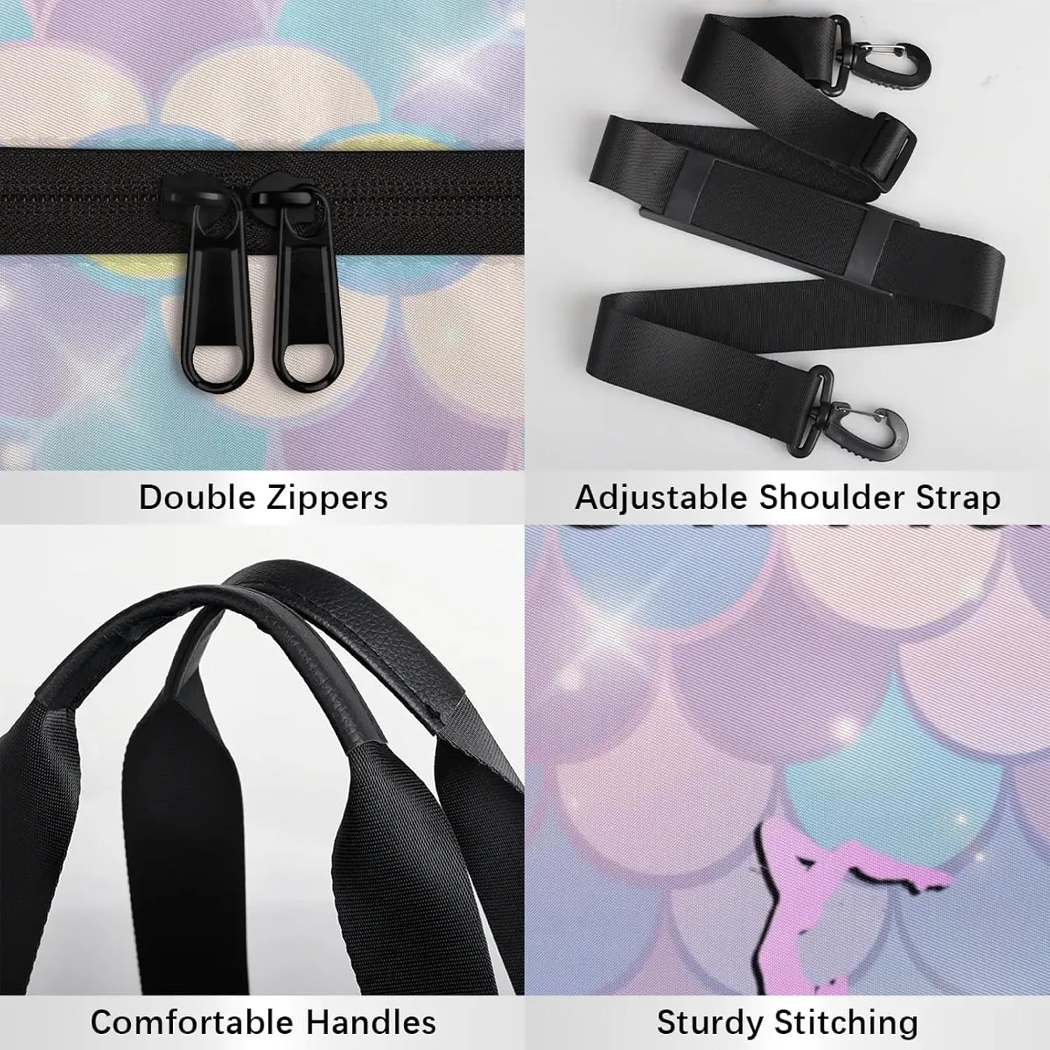 Custom Gymnastics Duffel Bag Round Personalized Name Dance Ballet Bags Waterproof