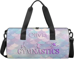 Custom Gymnastics Duffel Bag Round Personalized Name Dance Ballet Bags Waterproof