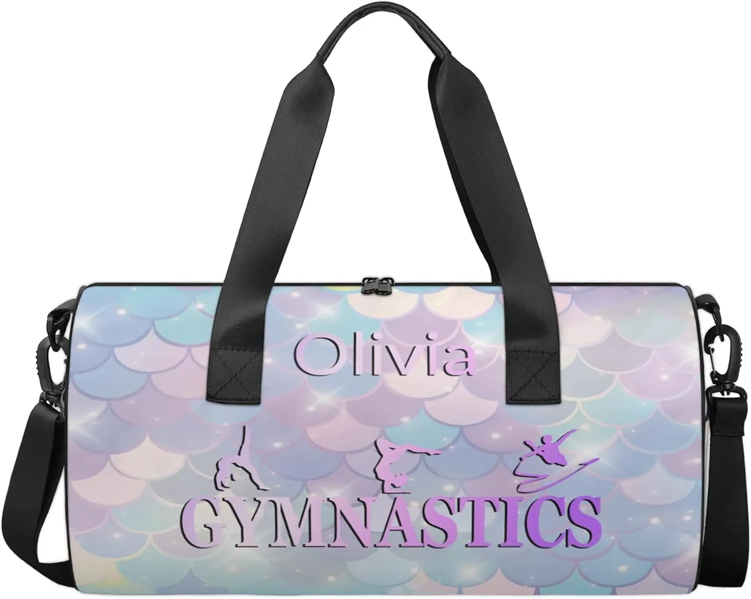 Custom Gymnastics Duffel Bag Round Personalized Name Dance Ballet Bags Waterproof