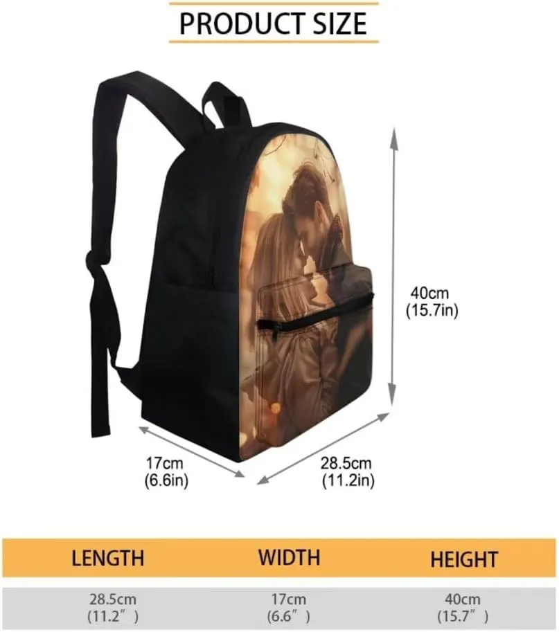 Custom Image Name Backpack with Lunch Bag for Boys Girls Multi-Functional Large Messenger Bag for School Waterproof Leakprood Freezable Lunch Bag and Pencil Case for Students