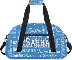 Custom Initial Dance Bag Gym Bag for Women, Monogrammed Personalized Sport Duffel Bag Weekender Bags Travel Duffel Bag Blue Ballet Bags