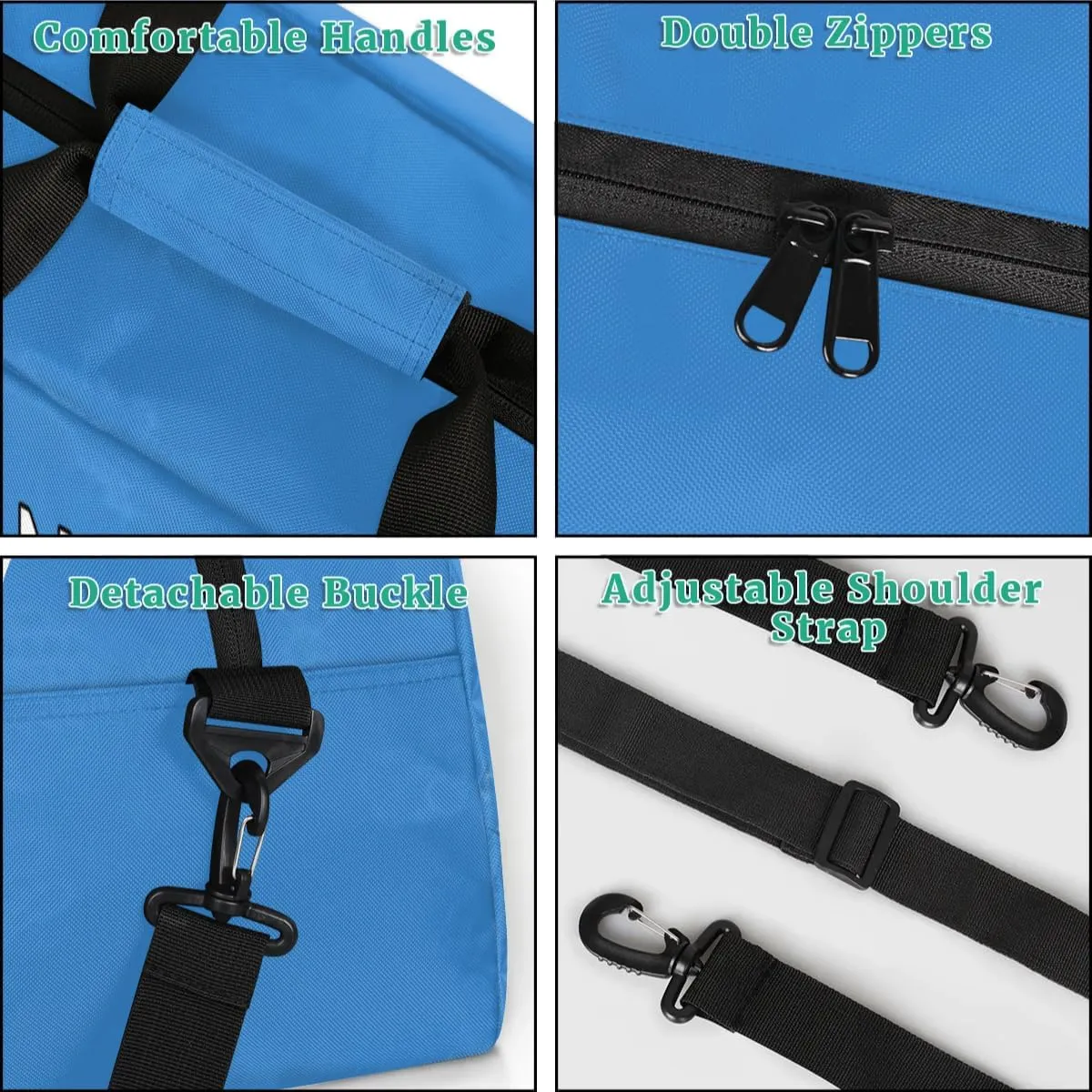 Custom Initial Letters Sport Bag, Personalized Gym Duffel Bags with Name Personalized Gifts for Women Custom Travel Weekender Bag Monogrammed, Blue Custom Gifts