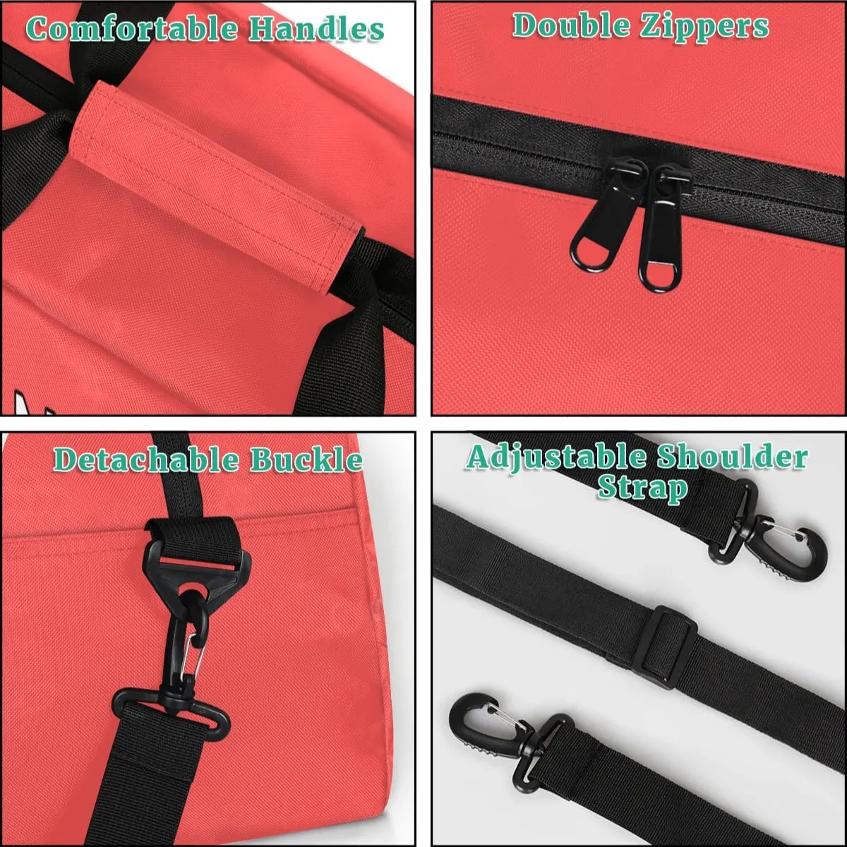Custom Initial Letters Sport Bag, Personalized Gym Duffel Bags with Name Personalized Gifts for Women Custom Travel Weekender Bag Monogrammed, Coral Red Custom Gifts