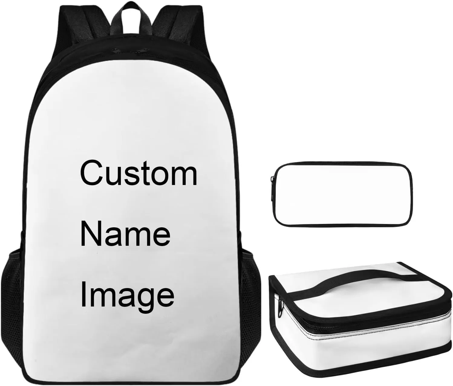 Custom Picture Name Backpack with Lunch Box for Women Multi-Pockets Adjustable Straps Crossbody School Bag Waterproof and Oil Proof Nursing School Bag for Work Outdoor Travel
