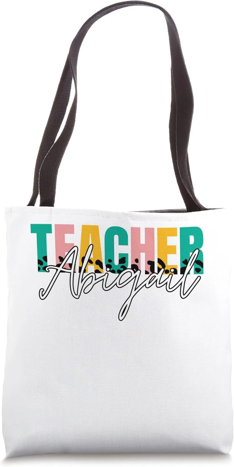 Custom School Teacher Name Abigail Retirement Professor Tote Bag