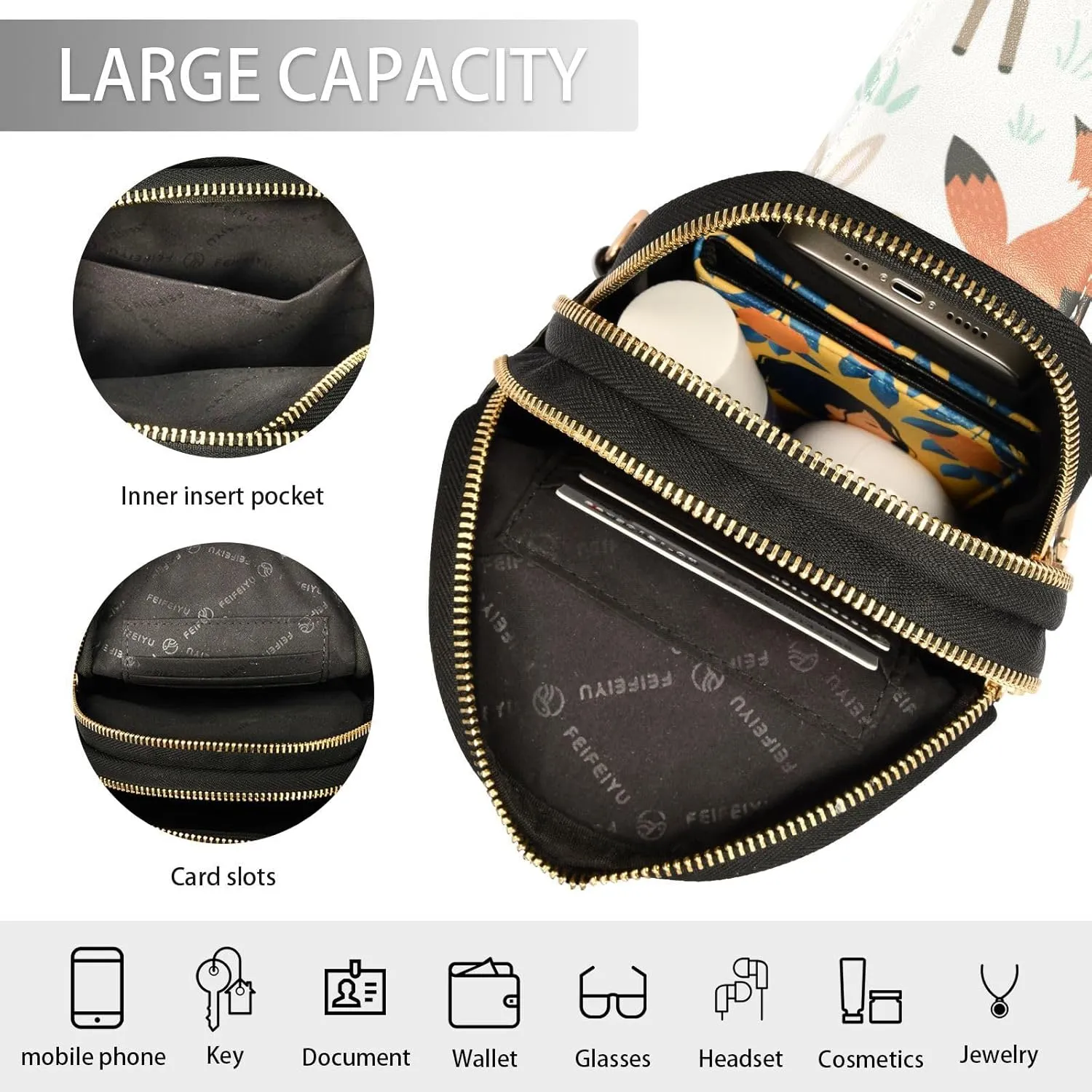 Custom Sling Bag for Women Cute Personalized Leather Crossbody Shoulder Bags Chest Bag
