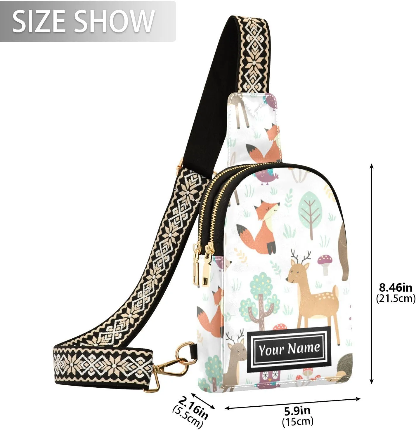 Custom Sling Bag for Women Cute Personalized Leather Crossbody Shoulder Bags Chest Bag
