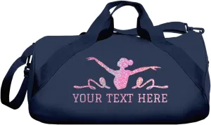 Custom Text Glitter Dance Duffel Bag: Barrel Duffel Bag