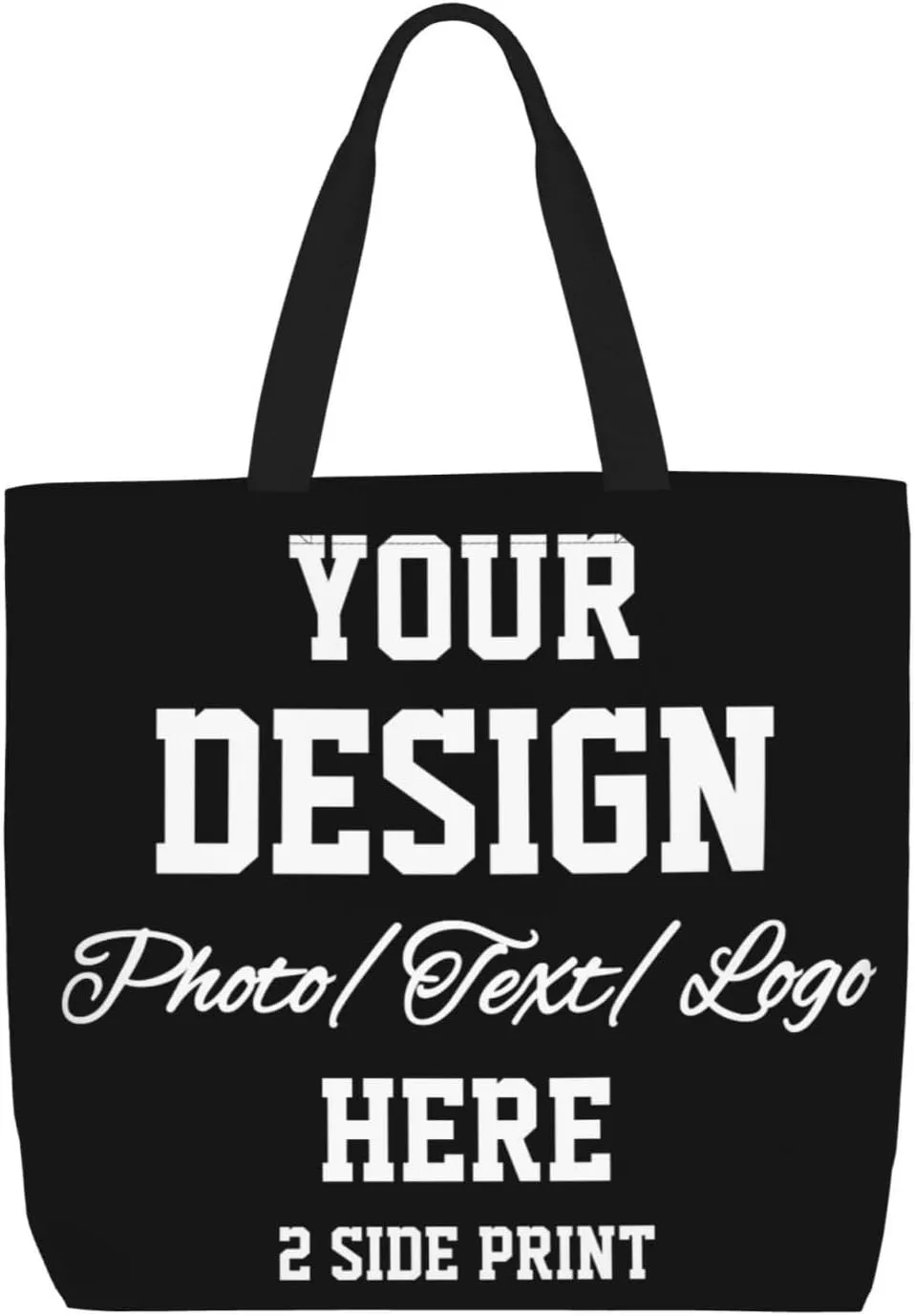 Custom Tote Bag, Custom Bag with Text Photo, Personalized Shopping Bags Reusable Grocery Bags Bulk For Work Travel Gifts