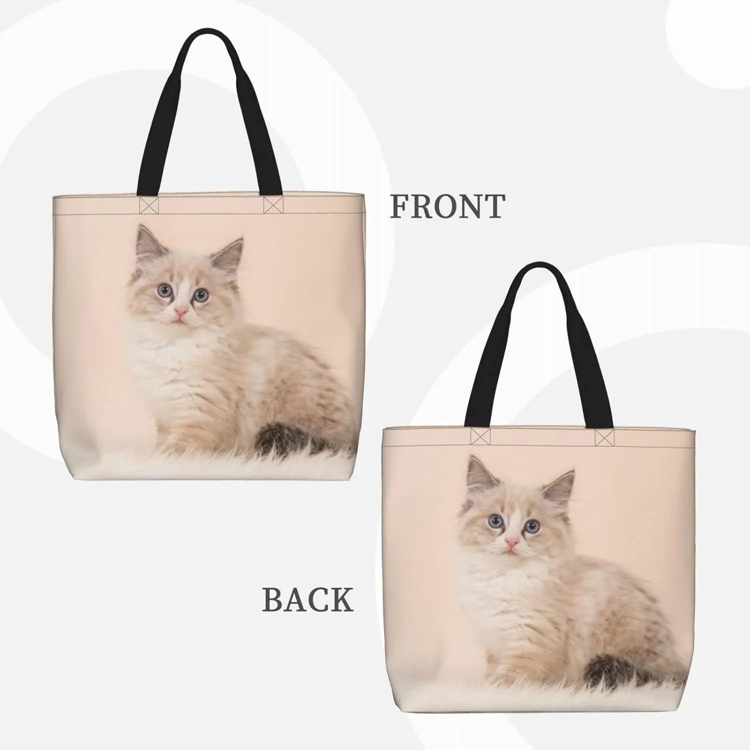Custom Tote Bag, Custom Bag with Text Photo, Personalized Shopping Bags Reusable Grocery Bags Bulk For Work Travel Gifts