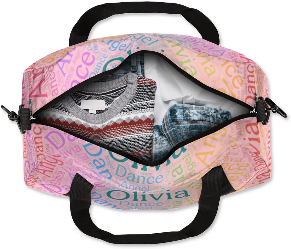 Customized Name 13 Kids Duffel Overnight Bag Girls, Personalized Teens Dance Bag Overnight Weekender Duffel Bags for Girls Travel School Practice