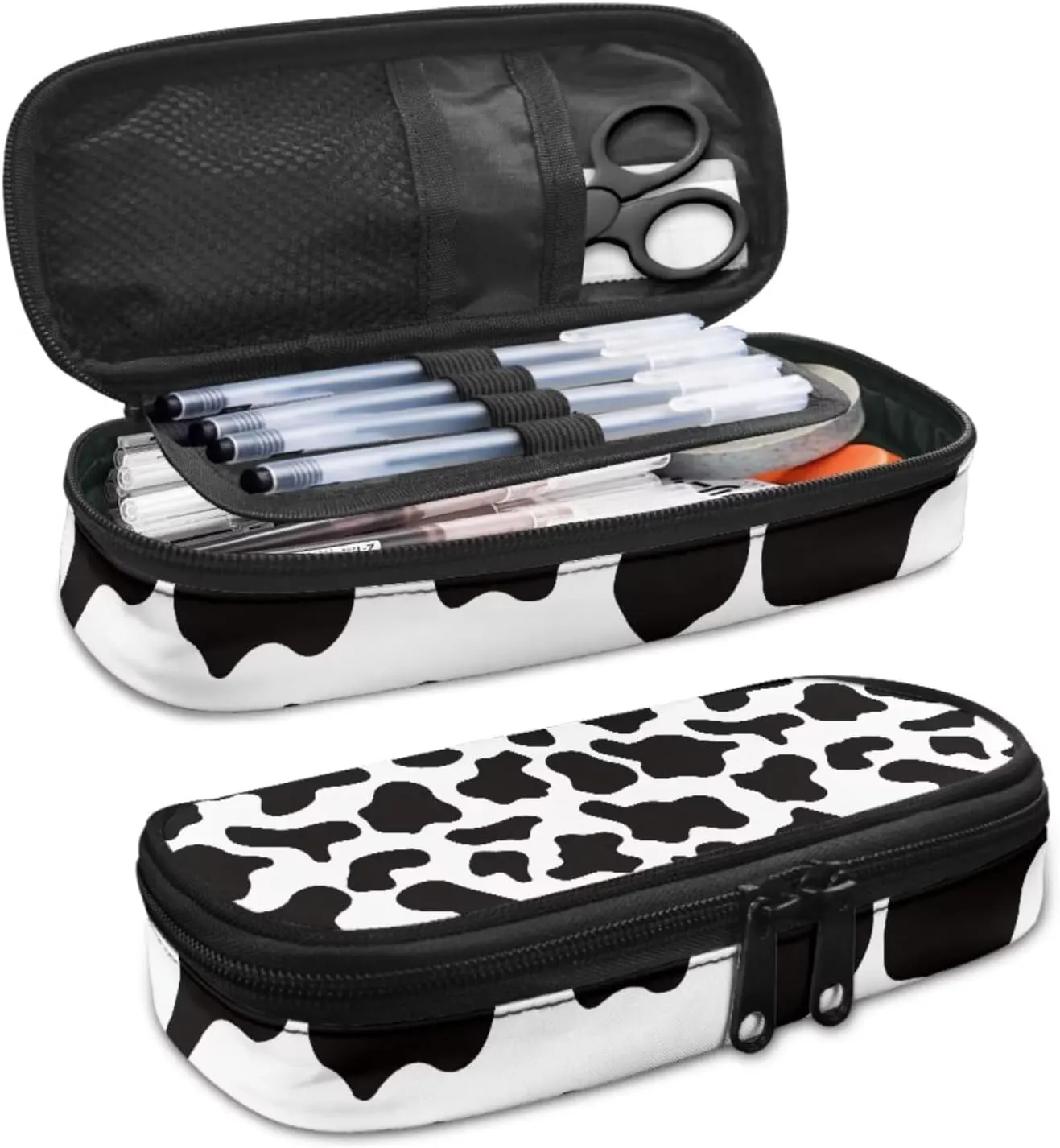 Cute Cow Print Kids Backpack with Lunch Box Multi-Functional Portable Boys Bookbag 10-12 Years Old Waterproof and Oil Proof Lunch Bag Kids for Junior Middle School