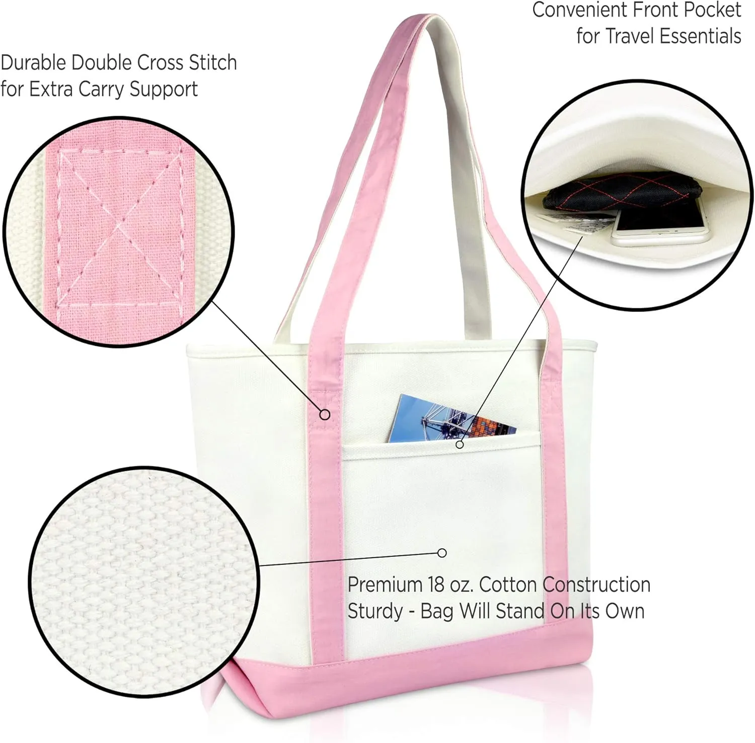 DALIX 20" K-Initial Tote Bag Monogrammed Cotton Canvas in Pink