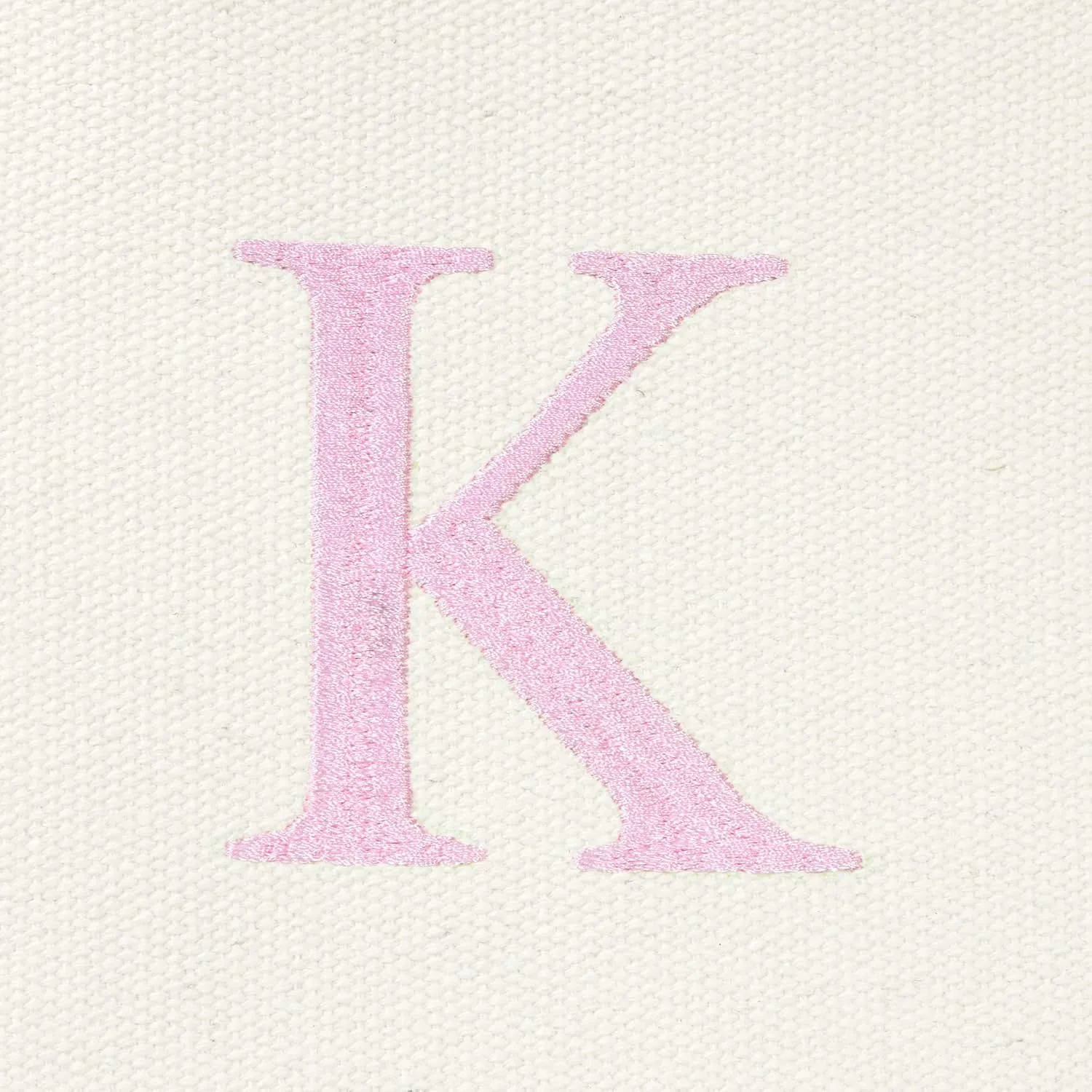 DALIX 20" K-Initial Tote Bag Monogrammed Cotton Canvas in Pink