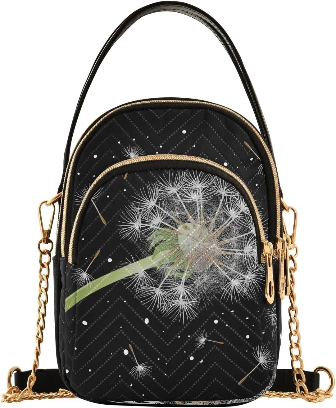 Dandelion Flower Floral Crossbody Purse for Women Travel Handbag Small Shoulder Bag