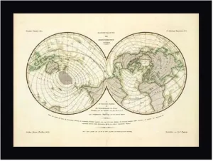 Darstellung Der Isodynamischen Linien, 1839 by Heinrich Berghaus - 27" x 36" Framed Canvas Art Print - Black Frame - Ready to Hang
