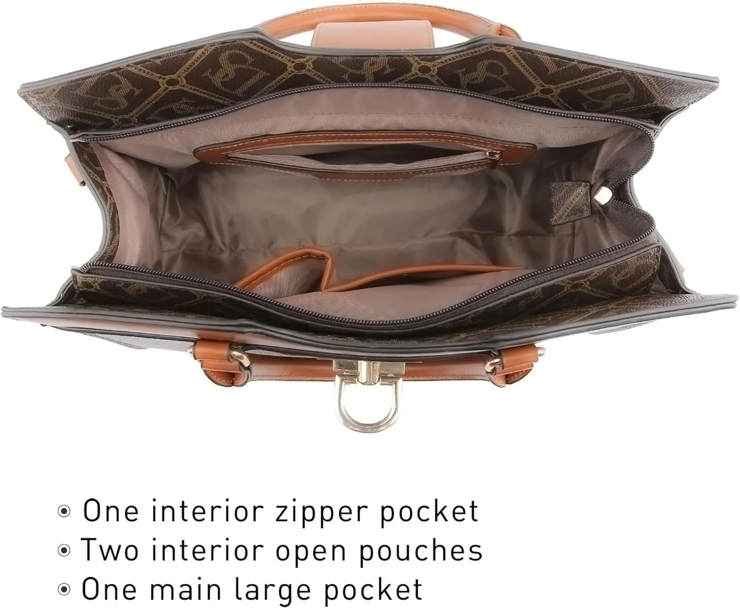 Dasein Handbags for Women Purses Monogram Satchel Purse Large Tote Ladies Handbag Shoulder Bags Top Handle Work Bag 2pcs Set