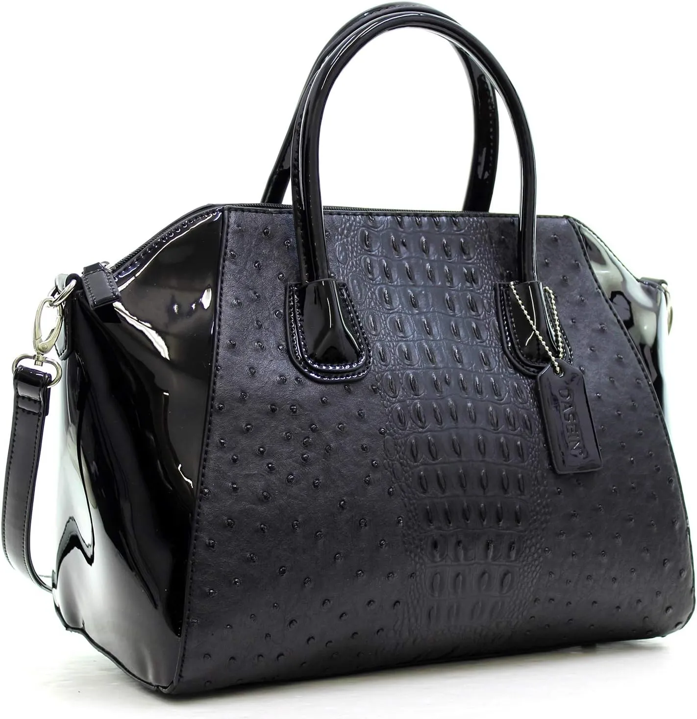 Dasein Pattern Faux Leather Satchel bag Women Shoulder bag with Removable Strap