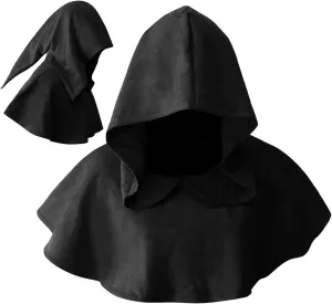 DAZCOS Multicolor Medieval Cowl Hat Sturdy Faux Suede Pagan Cosplay Accessory for Christmas Halloween