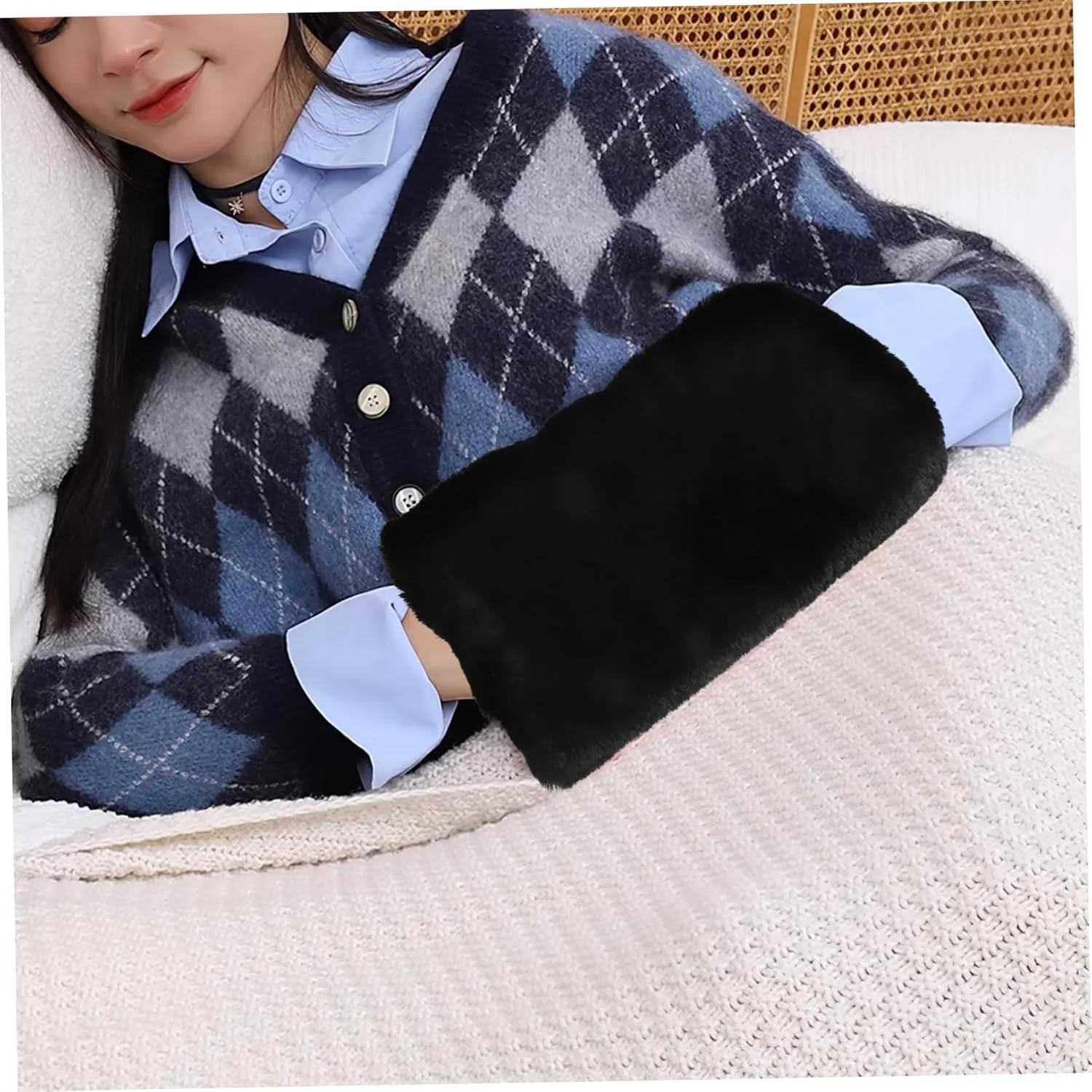 Delicate Faux Fur Hand Warmer Muff Stylish Winter Accessory Portable Cushion for Cold Weather for Women