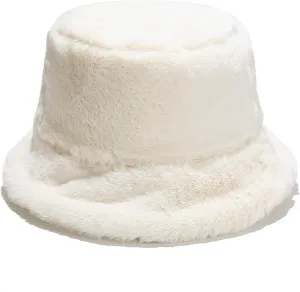 Dirholl Women's Winter Faux Fur Fuzzy Warm Bucket Hat