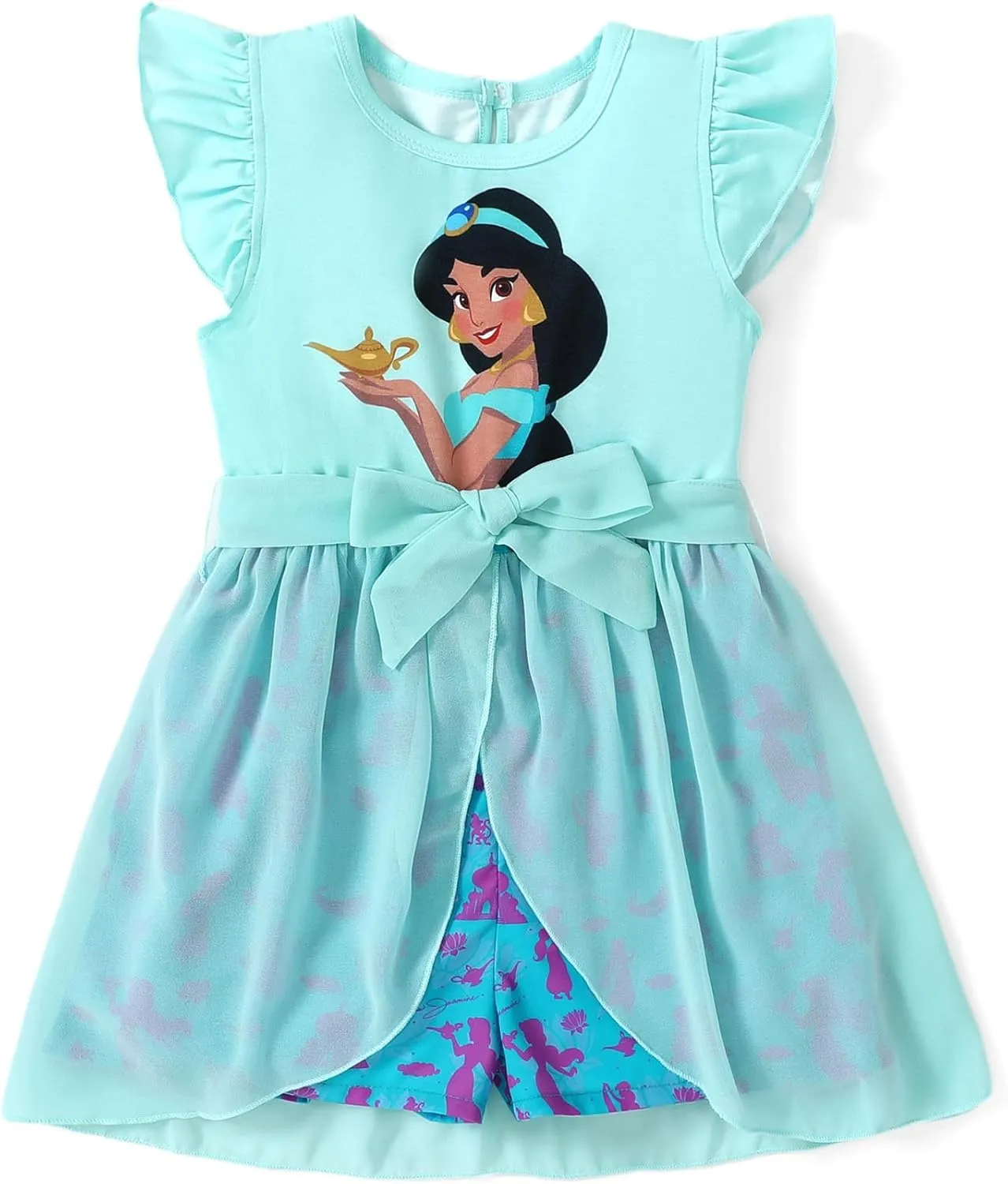 Disney Frozen Elsa Princess Ariel Minnie Mouse Toddler Girl Romper With Tulle Skirt Overlay Birthday Summer Jumpsuit 2-8Years