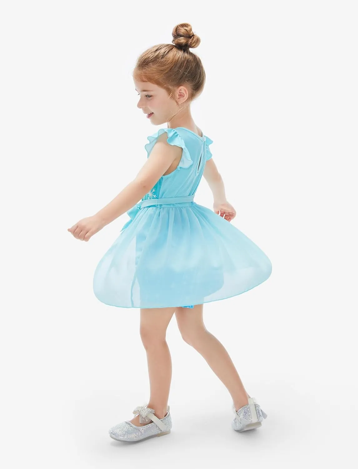 Disney Frozen Elsa Princess Ariel Minnie Mouse Toddler Girl Romper With Tulle Skirt Overlay Birthday Summer Jumpsuit 2-8Years