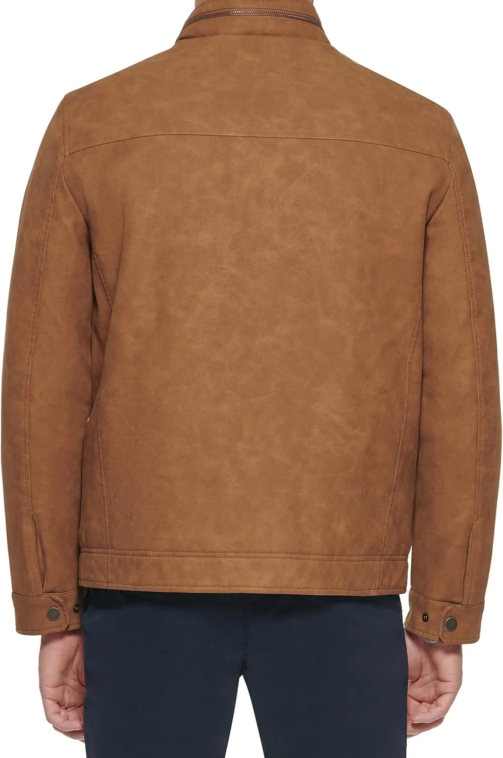 Dockers Men's Faux Leather Military Jacket