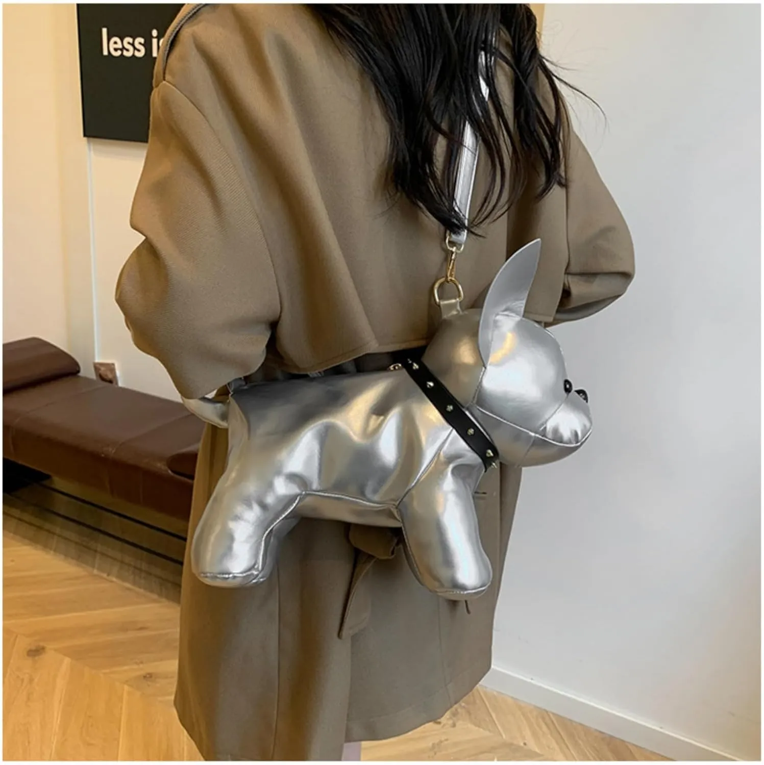 Dog Shaped Shoulder Bag for Women Cute Unique Cartoon Animal Crossbody Bag PU Leather Clutch Purse Handbags for Pet Lover