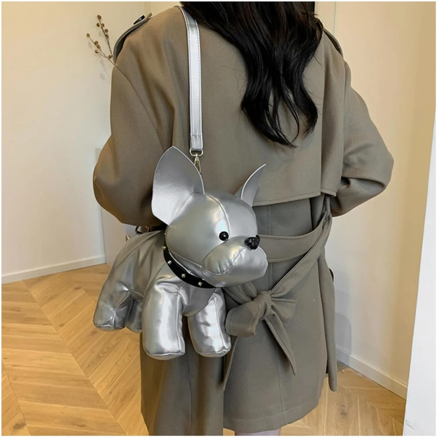 Dog Shaped Shoulder Bag for Women Cute Unique Cartoon Animal Crossbody Bag PU Leather Clutch Purse Handbags for Pet Lover