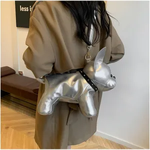 Dog Shaped Shoulder Bag for Women Cute Unique Cartoon Animal Crossbody Bag PU Leather Clutch Purse Handbags for Pet Lover