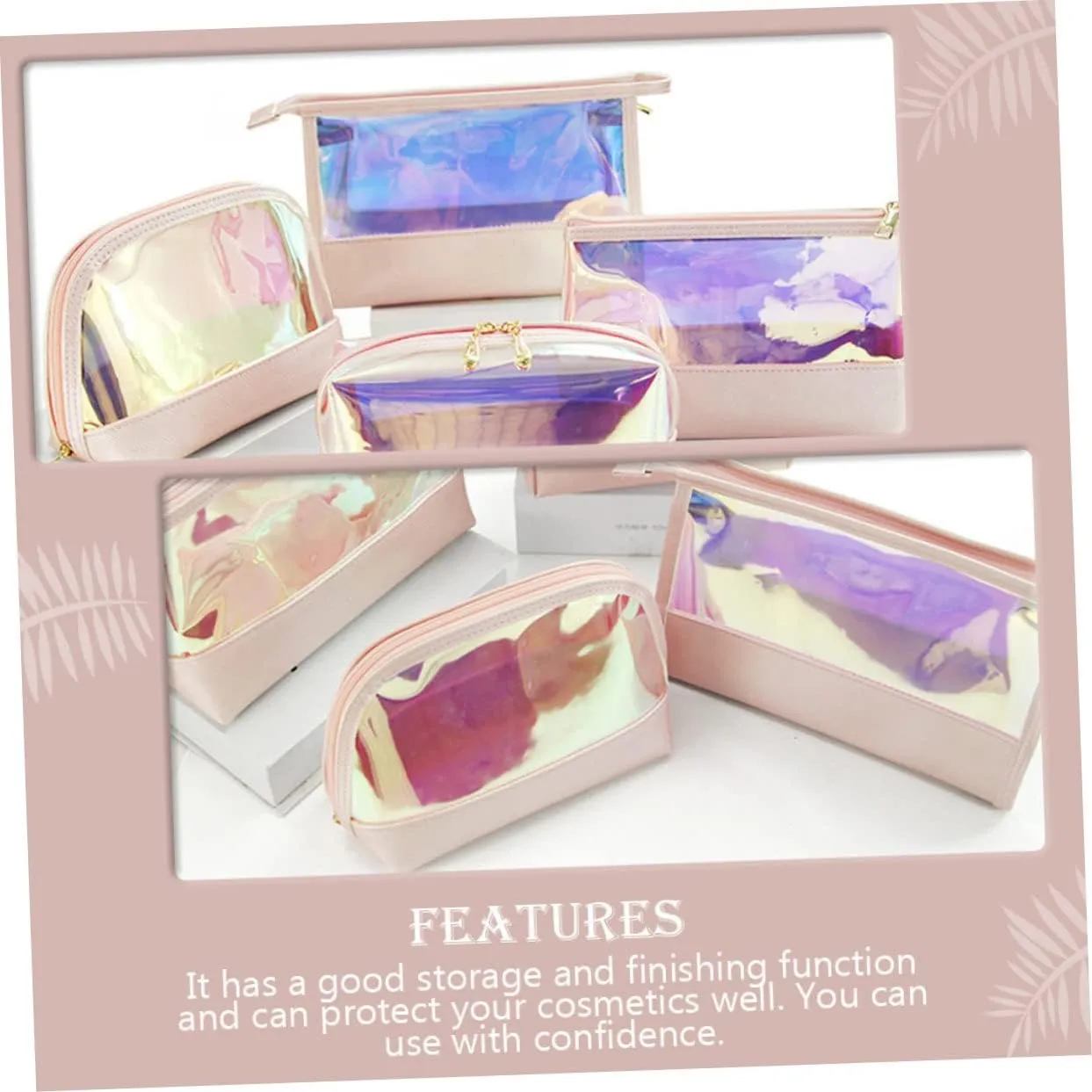 DOITOOL Cosmetic Bag Travel Toiletry Bag Makeup Bag Multipurpose Cosmetics Bag Travel Wash Pouch Set Make up, Assorted Color, 22X15CM