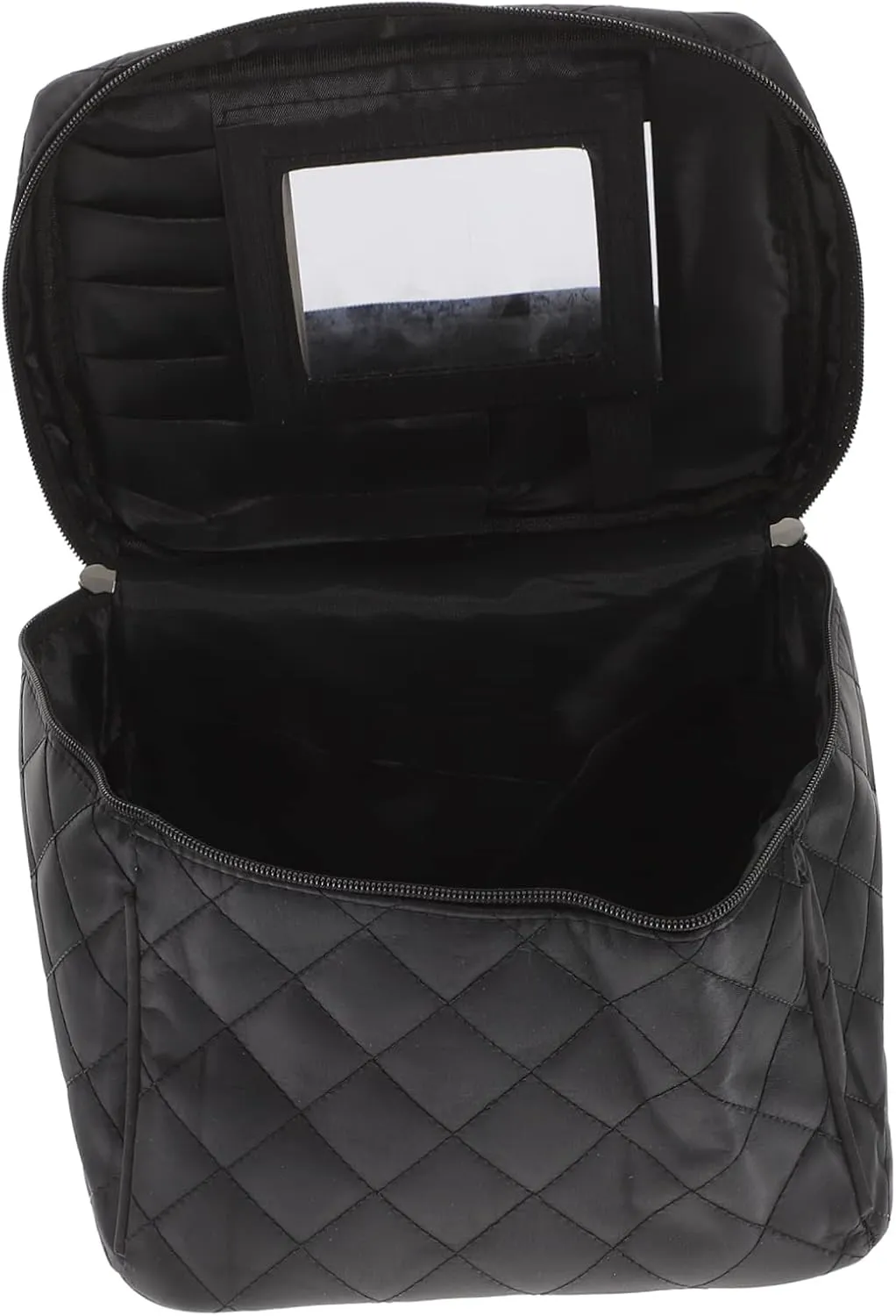 DOITOOL Makeup Storage Bag Folding Cosmetic Bag Makeup Bags Bag for Makeup Girl Storage Bag Travel Mirror Multifunction, Black, 23x18x18cm