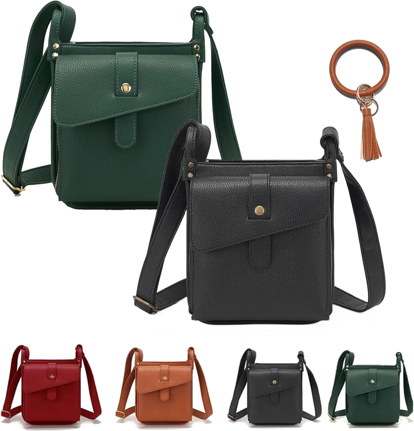 Dollver Crossbody Purse, Dollver Unique Design Crossbody Leather Bag, Crossbody Handbag for Women with Adjustable Strap