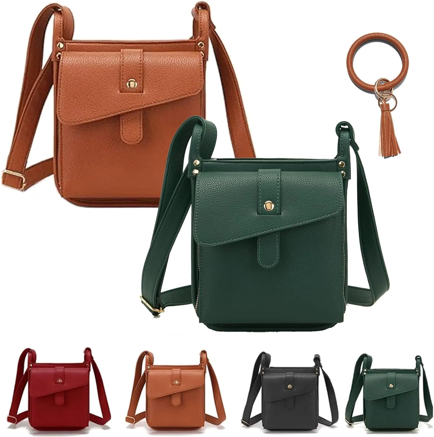 Dollver Crossbody Purse, Dollver Unique Design Crossbody Leather Bag, Crossbody Handbag for Women with Adjustable Strap