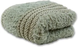 Donna Sharp Throw Blanket - Plush Knit Sage Contemporary Decorative Throw Blanket with Faux Fur Pattern