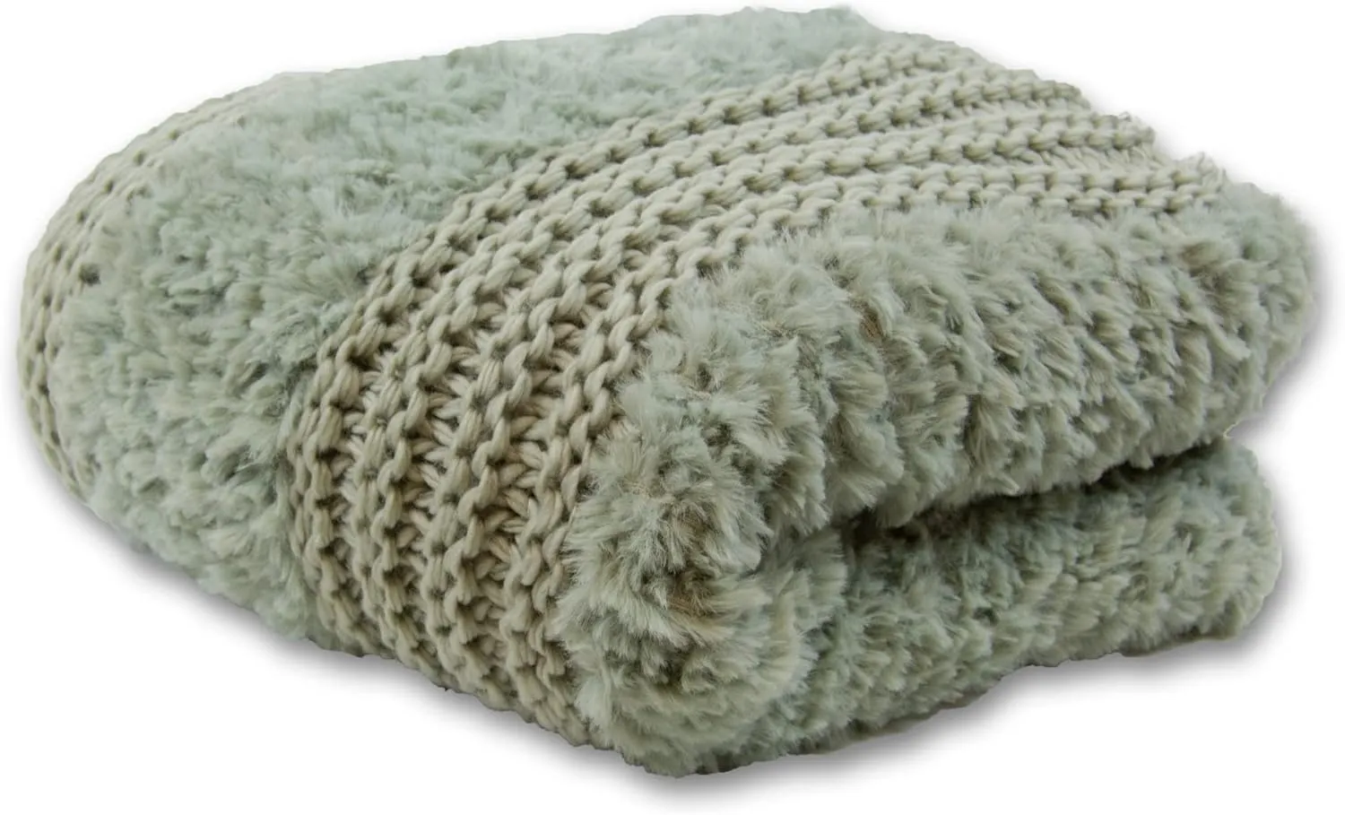 Donna Sharp Throw Blanket - Plush Knit Sage Contemporary Decorative Throw Blanket with Faux Fur Pattern