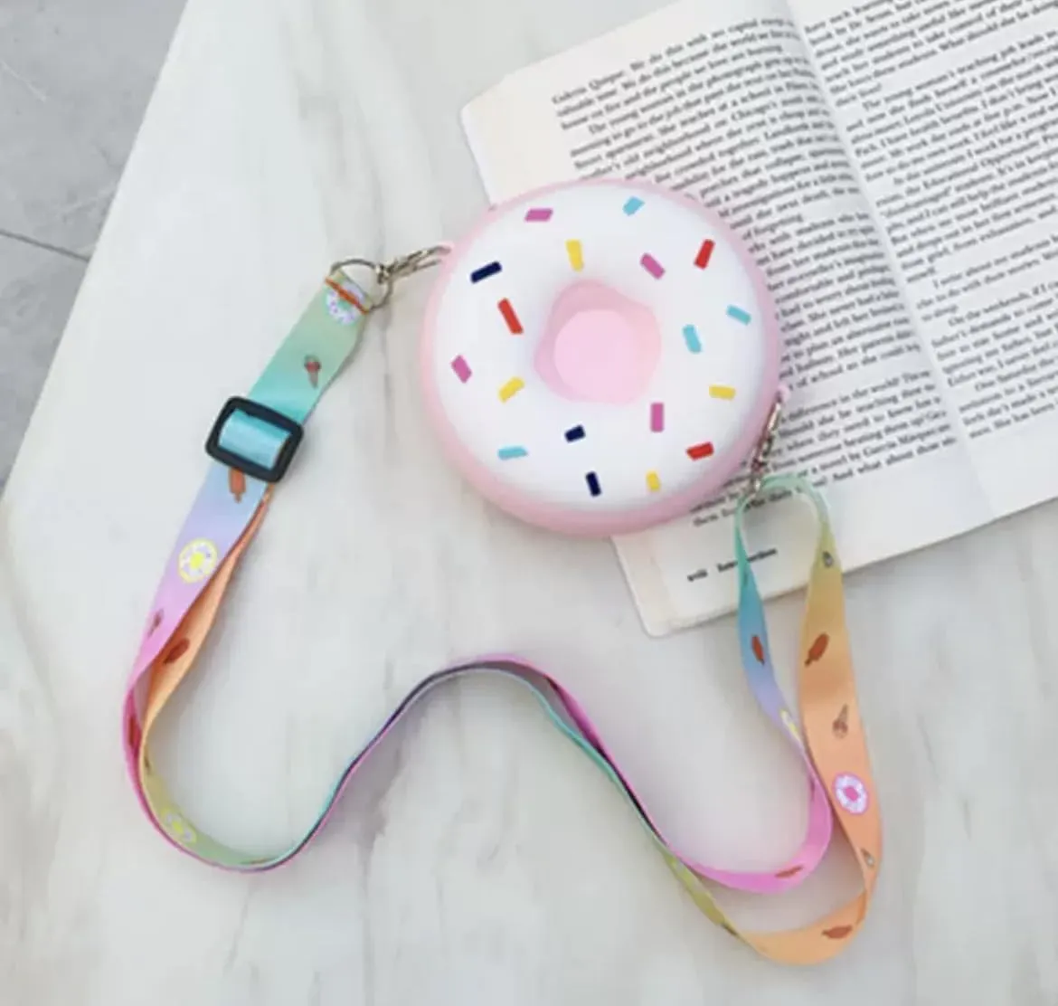 Donut Purse Crossbody Bag - Lovely Donut Pouch Wallet Key Bag, Gift for Girls, Women, Party Favors
