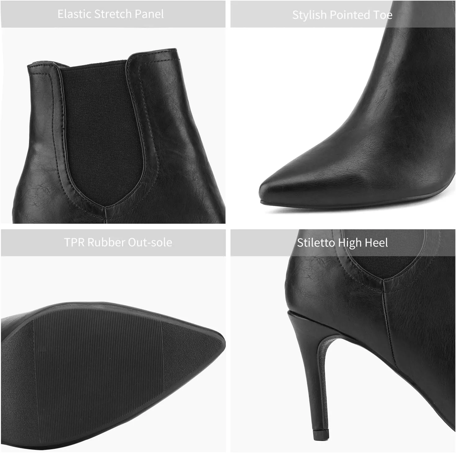 DREAM PAIRS Women's Pointed Toe Stiletto High Heel Ankle Booties