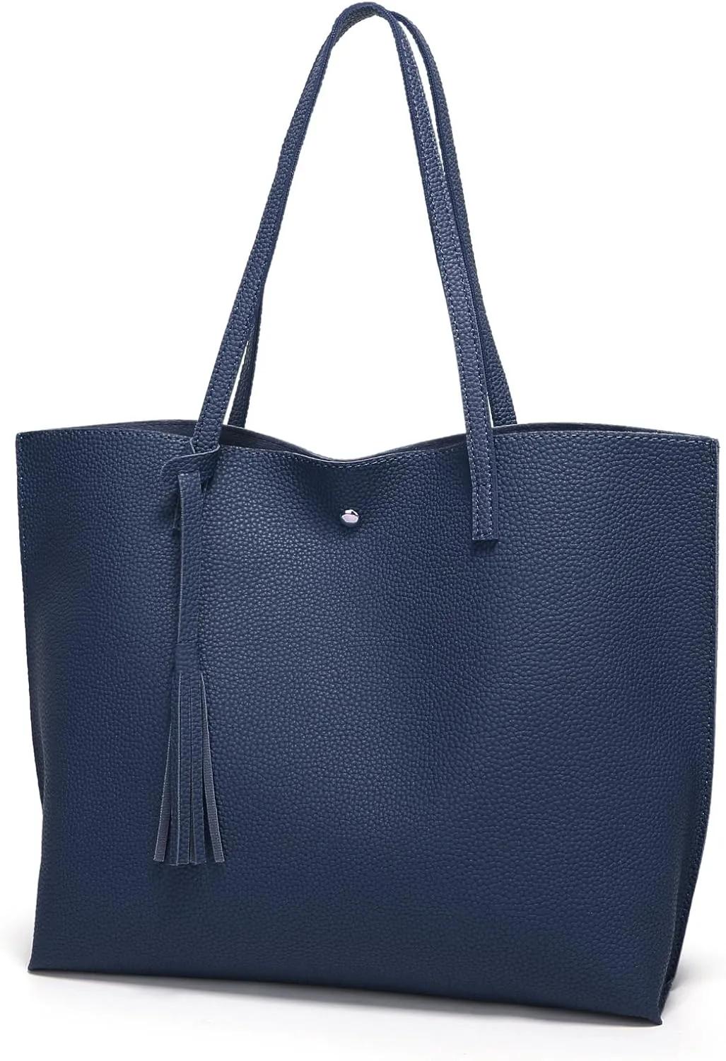 Dreubea Women's Soft Faux Leather Tote Shoulder Bag from, Big Capacity Tassel Handbag