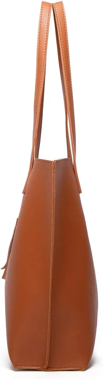 Dreubea Women's Soft Faux Leather Tote Shoulder Bag from, Big Capacity Tassel Handbag