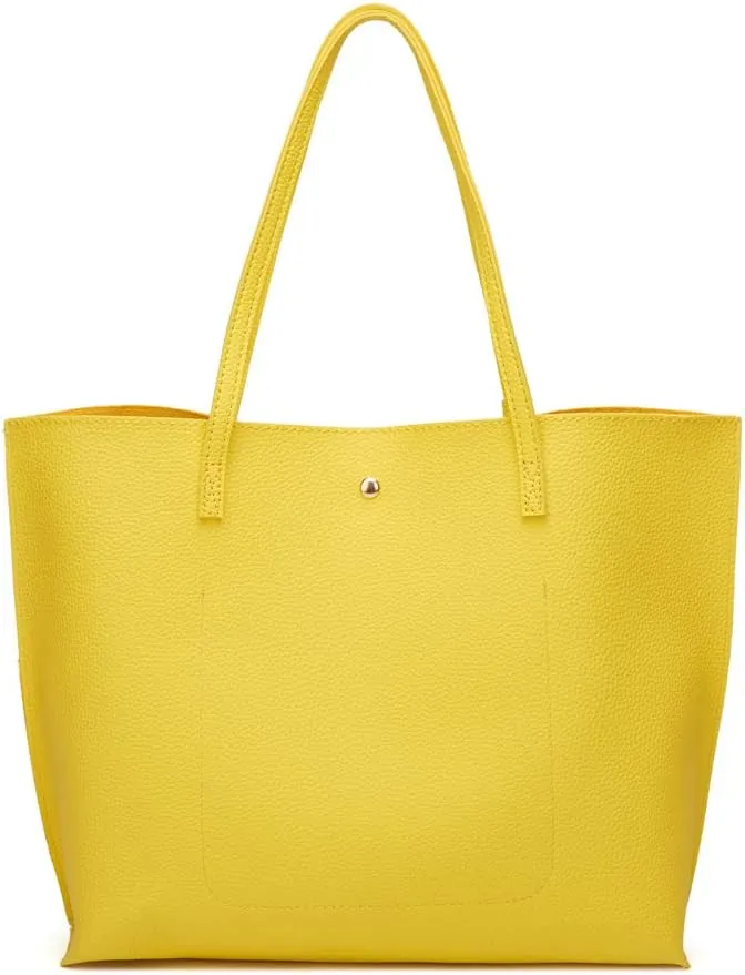 Dreubea Women's Soft Faux Leather Tote Shoulder Bag from, Big Capacity Tassel Handbag