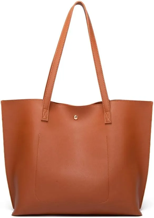 Dreubea Women's Soft Faux Leather Tote Shoulder Bag from, Big Capacity Tassel Handbag