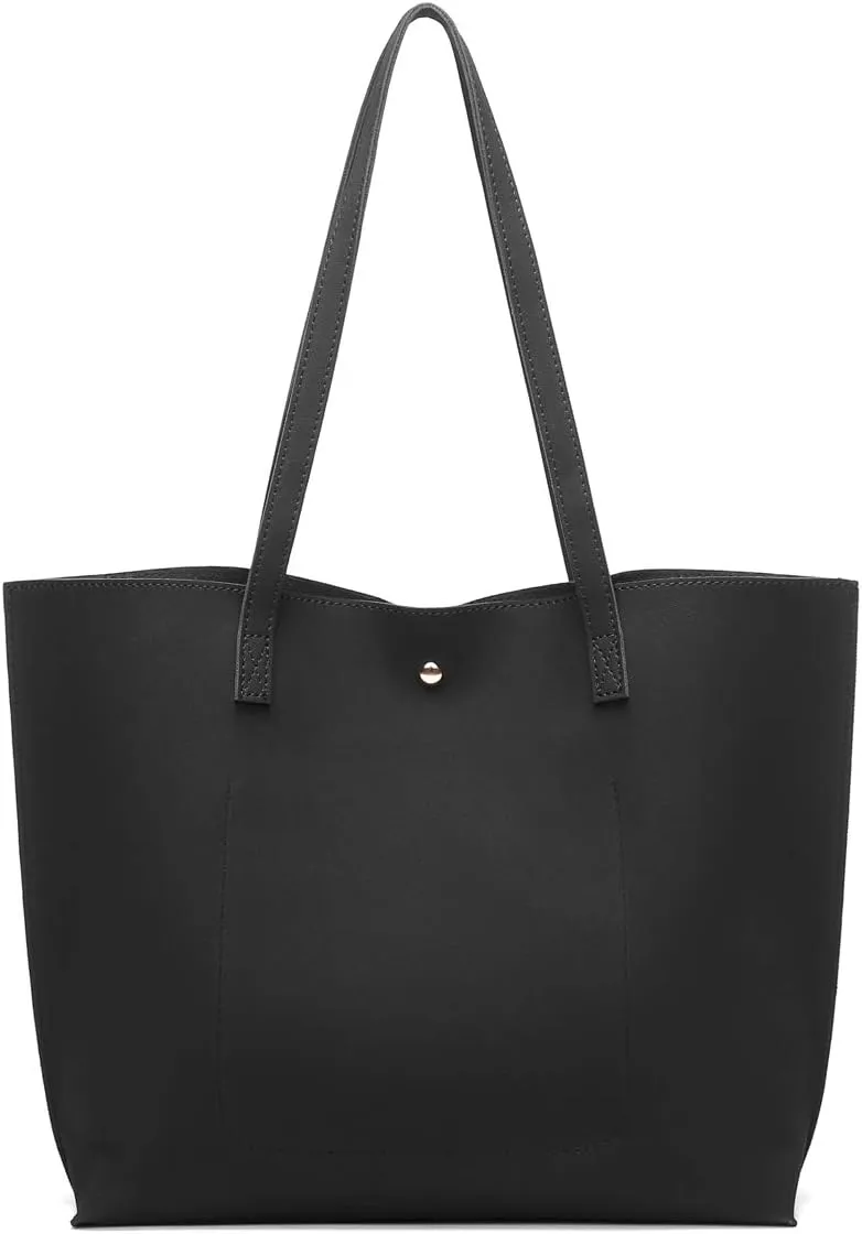 Dreubea Women's Soft Faux Leather Tote Shoulder Bag from, Big Capacity Tassel Handbag