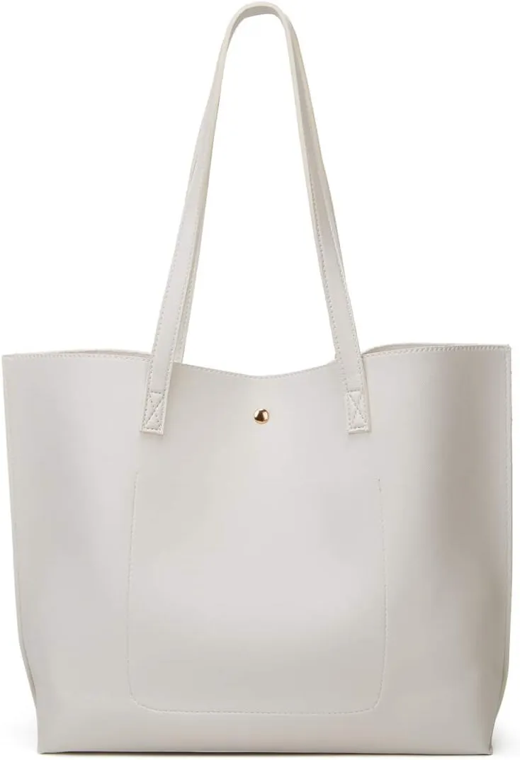 Dreubea Women's Soft Faux Leather Tote Shoulder Bag from, Big Capacity Tassel Handbag